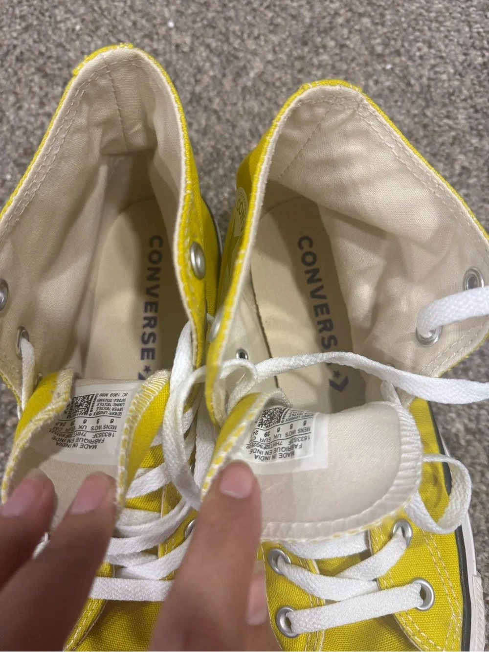 Converse Kids Yellow High-Top Canvas Sneakers with White Laces